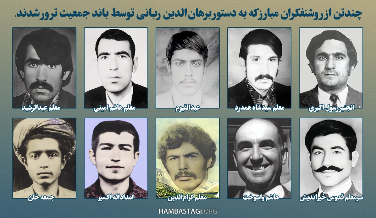 روشنفکران مبارز افغان که به دست برهانالدین ربانی و حزب جنایتکار جمعیت ترور شدند
