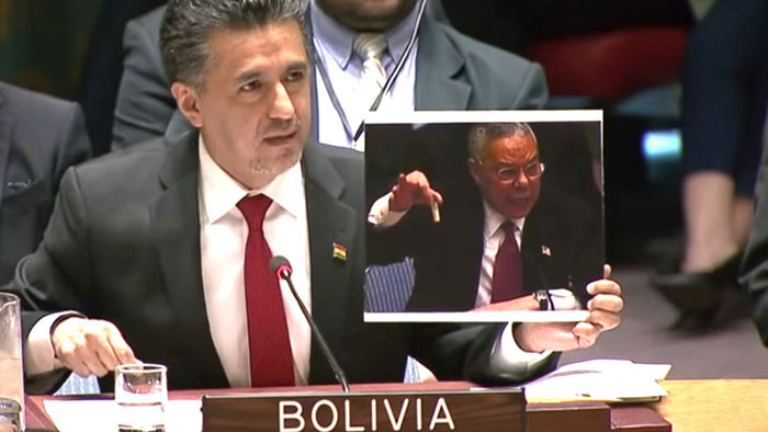 نماینده بولیویا در ملل متحد: امریکا با دروغ‌گویی جنگ را توجیه می‌کند