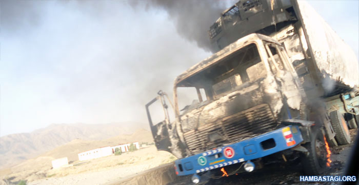 موتر درحال حریق