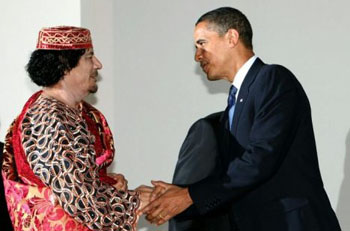 قذافی و اوباما
