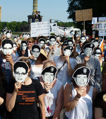 Protest for edward snowden
