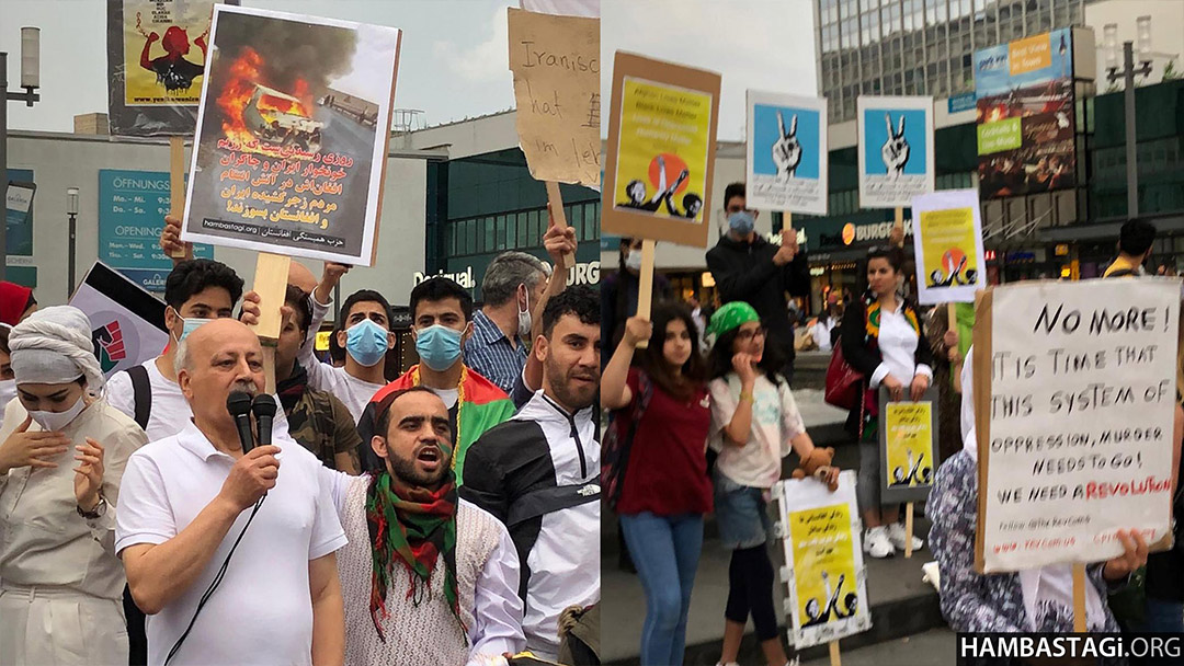 هواخواهان حزب همبستگی در تظاهرات علیه رژیم آزادیکش ایران در برلین هواخواهان حزب همبستگی در تظاهرات علیه رژیم آزادیکش ایران در برلین