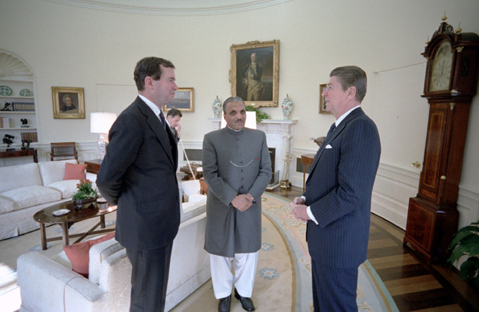 Muhammad Zia Ul Haq, Ronald Reagan and William Clark (1982)