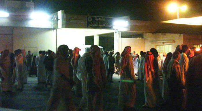 Relatives of prisoners outside of al-hair prison in saudi