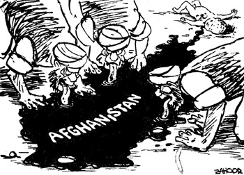 Zahoor cartoon on Afghanistan in 90s