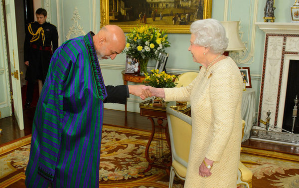 Subservience of Karzai to Queen