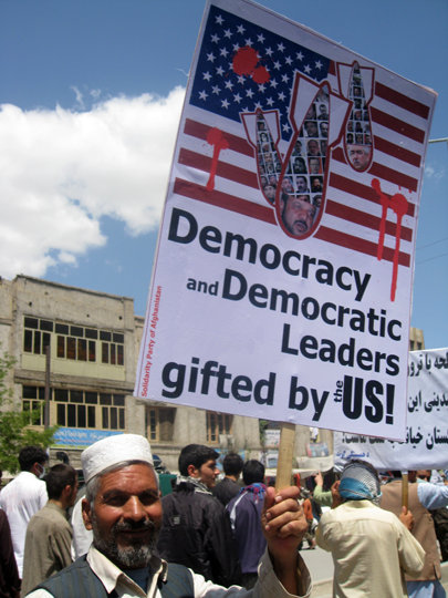 Protesters demonstrate against war criminals in Afghanistan